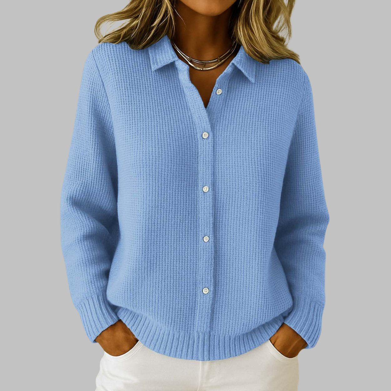 Elaine | Classic Knit Button Cardigan