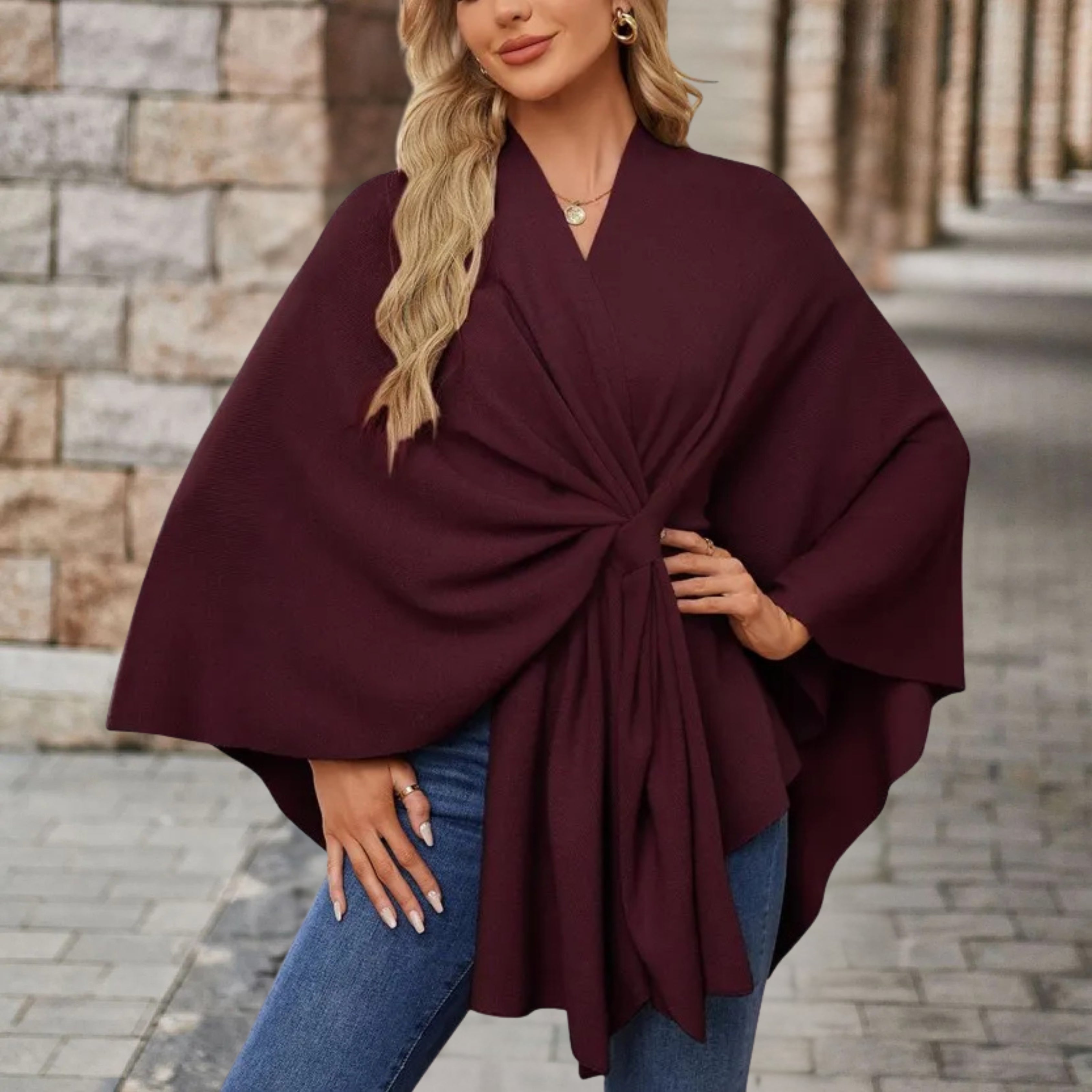 Silei | Elegant Poncho Sweater